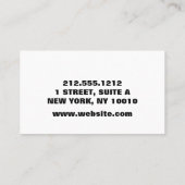 Carte De Visite Photographie blanche moderne minimal bébé (Dos)