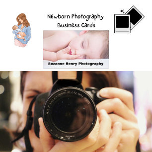 Carte De Visite Photographie blanche moderne minimal bébé