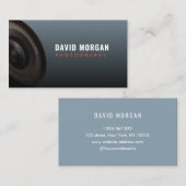 Carte De Visite Photographie Camera Lens Dusty Blue (Devant / Derrière)