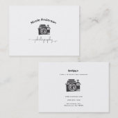 Carte De Visite Photographie Caméra Logo minimal moderne (Devant / Derrière)