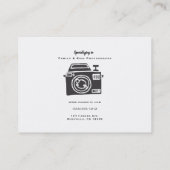 Carte De Visite Photographie Caméra Logo minimal moderne (Dos)