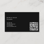 Carte De Visite Photographie - Caméra professionnel - Code QR (Dos)
