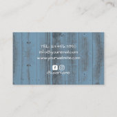 Carte De Visite Photographie Caméra Rustique Dusty Blue Wood (Dos)