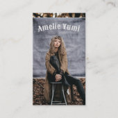 Carte De Visite Photographie complète Script noir et blanc (Devant)