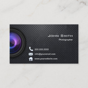 Carte De Visite Photographie Cool Black Metal Professional