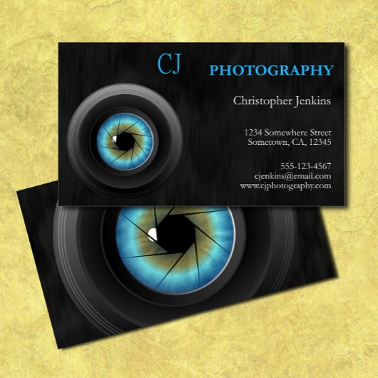 Carte De Visite Photographie cool Caméra Blue Eye Photographe Lens