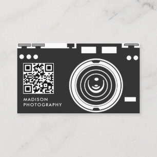 Carte De Visite Photographie créative et chic Code Qr noir