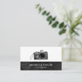 Carte De Visite Photographie d'aquarelle vintage Code QR (Debout devant)