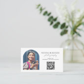 Carte De Visite Photographie d'arc moderne Code QR professionnel (Debout devant)