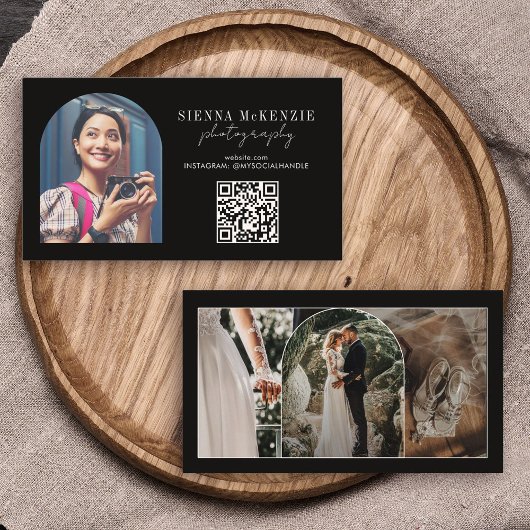 Carte De Visite Photographie d'arc moderne Code QR professionnel