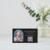 Carte De Visite Photographie d'arc moderne Code QR professionnel (Debout devant)