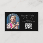 Carte De Visite Photographie d'arc moderne Code QR professionnel (Devant)
