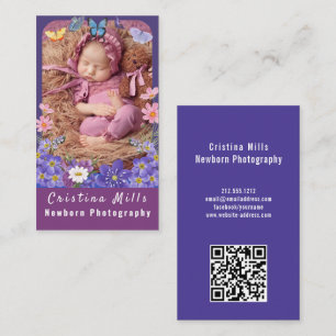 Carte De Visite Photographie de bébé vertical Photographe nouveau-