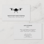 Carte De Visite Photographie de drone aérien Vidéographie gris mod (Devant / Derrière)