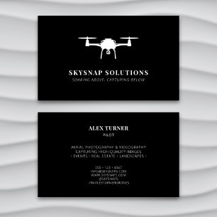 Carte De Visite Photographie de drone aérien Vidéographie Noir mod
