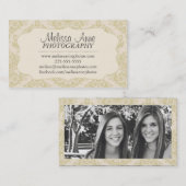 Carte De Visite Photographie de fantaisie de damassé (Devant / Derrière)