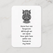 Carte De Visite Photographie de la prière Graphique Chouette Oisea (Devant)