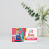 Carte De Visite Photographie de l'entrepreneur de peintre de maiso (Debout devant)