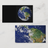 CARTE DE VISITE PHOTOGRAPHIE DE L'ESPACE TERRE PLANÈTE BLUES VERTS (Devant / Derrière)