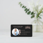 Carte De Visite Photographie de l'immobilier professionnel noir et (Debout devant)