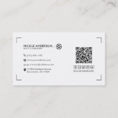 Carte De Visite Photographie de logo blanc moderne minimal propre (Dos)