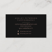 Carte De Visite Photographie de logo préfaite typographie minimale (Dos)