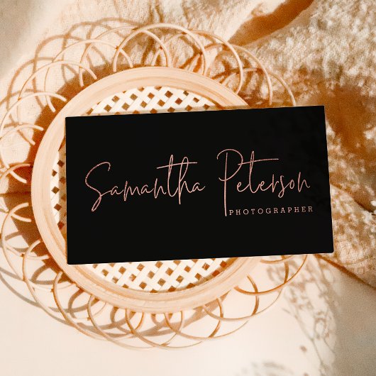 Carte De Visite Photographie de logo préfaite typographie minimale