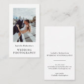 Carte De Visite Photographie de mariage élégante verticale (Devant / Derrière)
