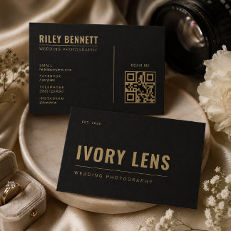 Carte De Visite Photographie de mariage minimaliste | Coal Gold