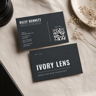 Carte De Visite Photographie de Mariage Minimaliste | Forge Gray