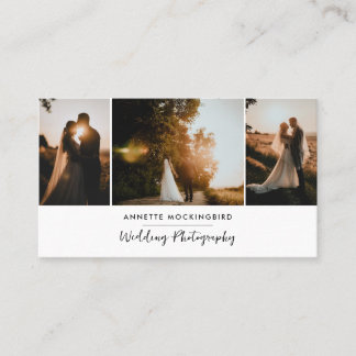 Carte De Visite Photographie de mariage moderne à trois photos