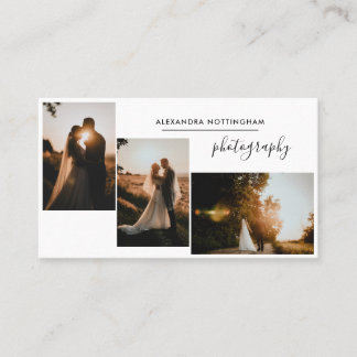 Carte De Visite Photographie de mariage moderne avec collage de tr
