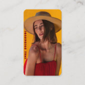 Carte De Visite Photographie de modèle complet Orange & Rouge Scri (Devant)