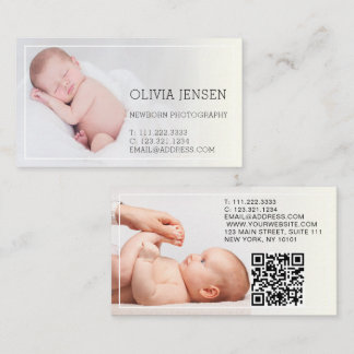 Carte De Visite Photographie de nouveau-né Bébé Photographe 2 Phot