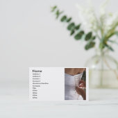 Carte De Visite Photographie de robe de mariage de laçage de main (Debout devant)