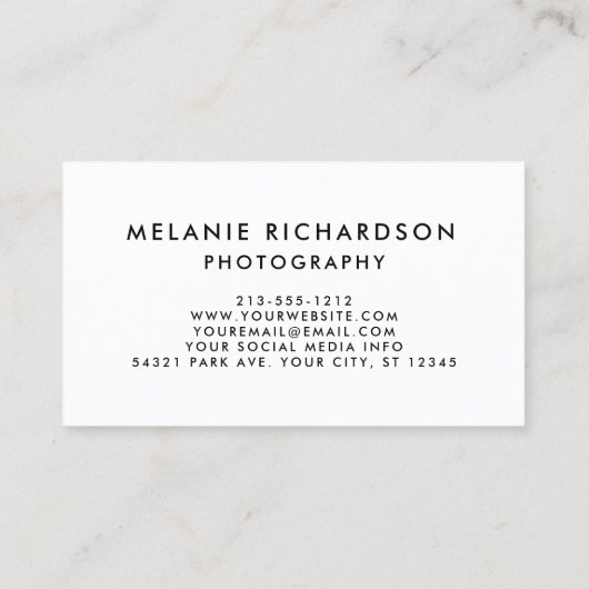 Carte De Visite Photographie de script de brosse moderne W (Dos)