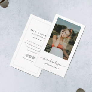 Carte De Visite Photographie de script minimaliste moderne