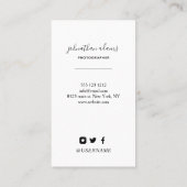 Carte De Visite Photographie des médias sociaux professionnels mod (Dos)