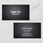 Carte De Visite Photographie Elegant Dark Texture Photographe (Devant / Derrière)