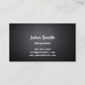 Carte De Visite Photographie Elegant Dark Texture Photographe (Dos)