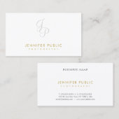 Carte De Visite Photographie Élégant Monogram Plain Gold Texte Coo (Devant / Derrière)