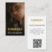 Carte De Visite Photographie Elegant Professional code qr (Devant / Derrière)