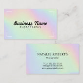 Carte De Visite Photographie élégante et holographique de Pastel (Devant / Derrière)