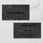 Carte De Visite Photographie en cuir gris foncé (Devant / Derrière)