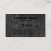 Carte De Visite Photographie en cuir gris foncé (Dos)