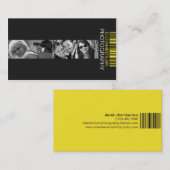 Carte De Visite Photographie et code barres - jaune (Devant / Derrière)