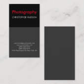 Carte De Visite Photographie exclusive rouge noir gris (Devant / Derrière)