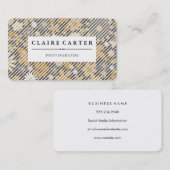 Carte De Visite Photographie Floral Diagonal Stripes (Devant / Derrière)