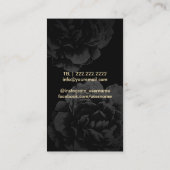 Carte De Visite Photographie florale de noir d'appareil-photo d'or (Dos)