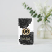 Carte De Visite Photographie florale de noir d'appareil-photo d'or (Debout devant)